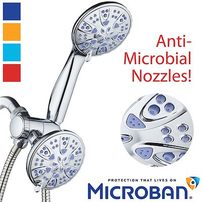 AquaDance Soft Purple Antimicrobial 30 Setting 3-Way Shower Head Combo