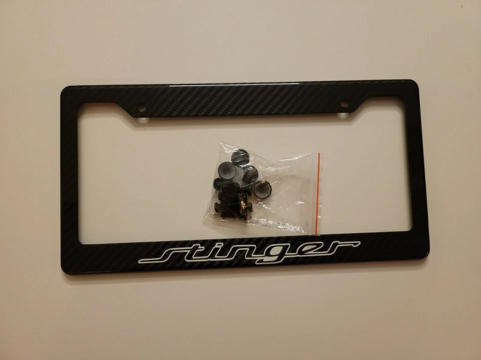 GLOWING Stinger GT Real Black 100% Carbon Fiber License Plate Frame - Image 4 of 4