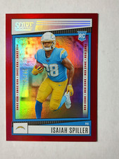 2022 Panini Score Football Isaiah Spiller Red Zone #20/20 RC SP CHARGERS