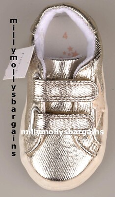 NEXT Baby Mädchen Gold Turnschuhe Größe 3 zz