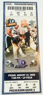 2008 Tennessee Titans Oakland Raiders NFL Football Ticket &hellip;