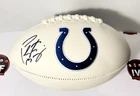 Peyton Manning signed football Colts Logo Embroidery Player Cert.