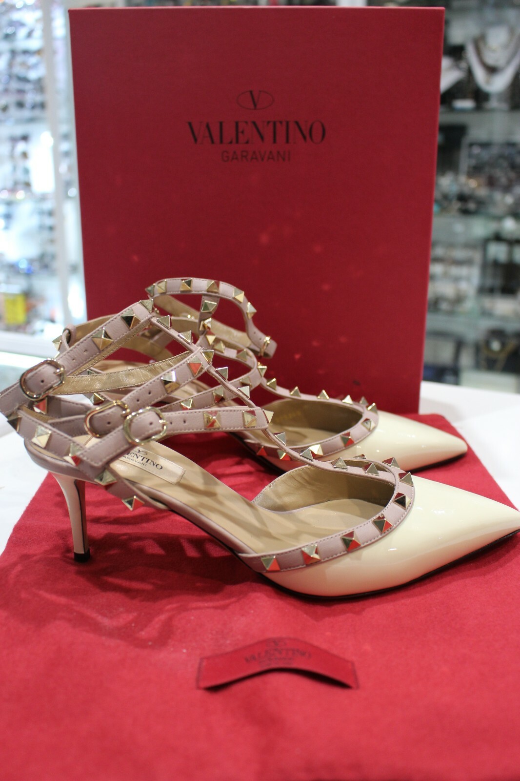 valentino rockstud light ivory