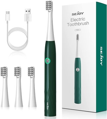 Sonic Electric Toothbrush Rechargeable 4 x Brush Heads For Adults Teeth Cleaning