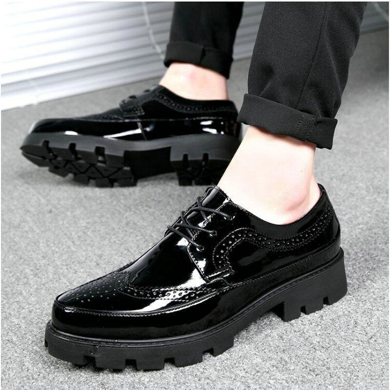 Fashion Men Oxford Dress Shoes Thick Sole Lace Up Flats Male Party Footwear  | eBay