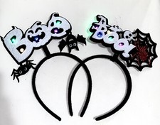 2 pcs Light Up Halloween Headband LED Glowing Headpiece Happy Halloween Party