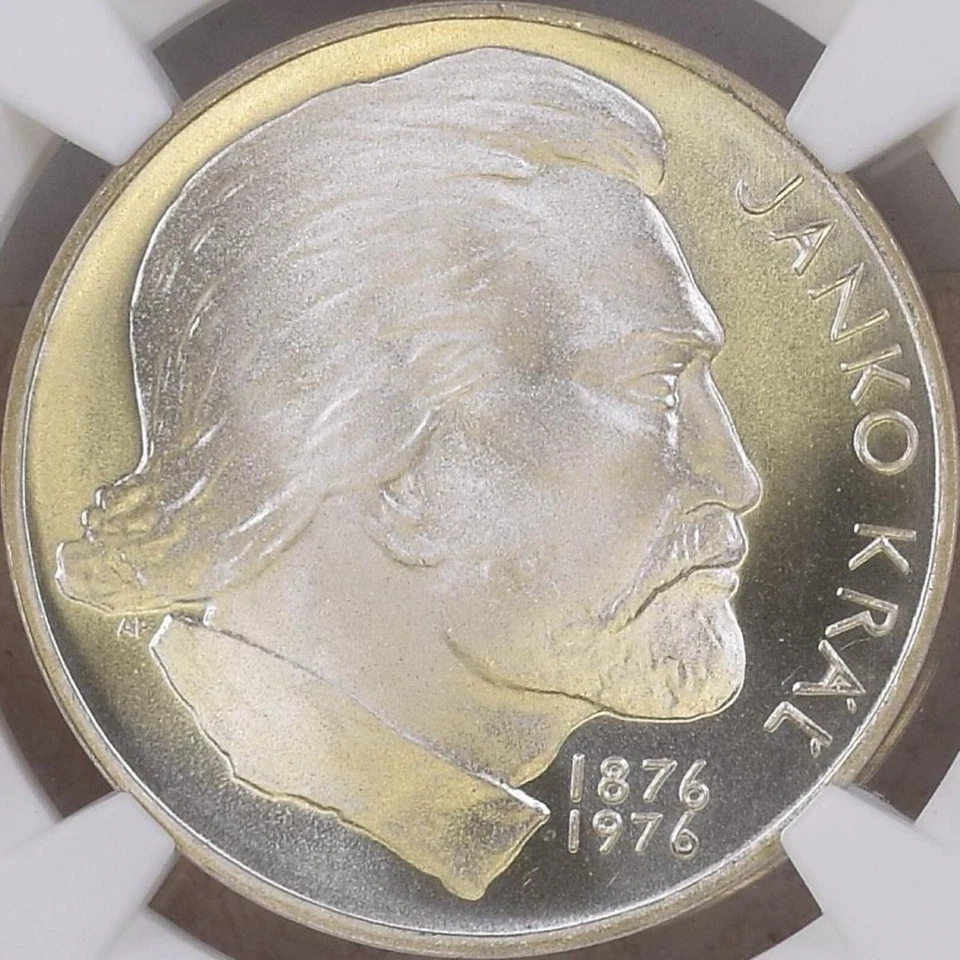 CZECHOSLOVAKIA. 1976, 100 Korun, Silver - NGC PF67 - Top Pop 🥇 Janko Kral - Image 3 of 4