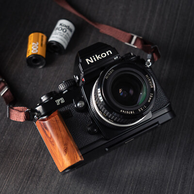 Wood L Handle Grip For Nikon F3 F3HP F3AF F3T Camera Aluminum