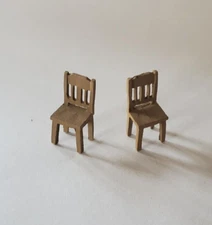 Arttista #1159 - Two (2) Wooden Chairs - O Scale Details - Model Trains  - NEW