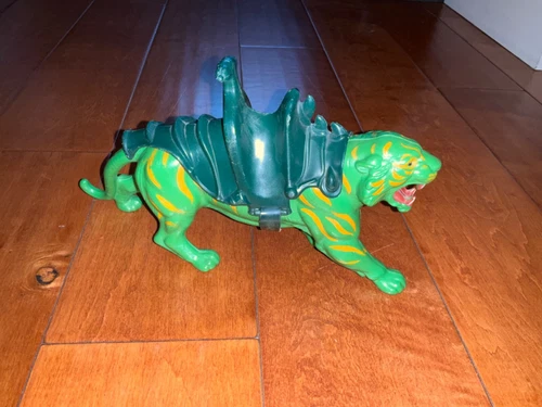 1981 Masters Of The Universe MOTU BATTLE CAT Green Tiger w/ Green Saddle He-Man