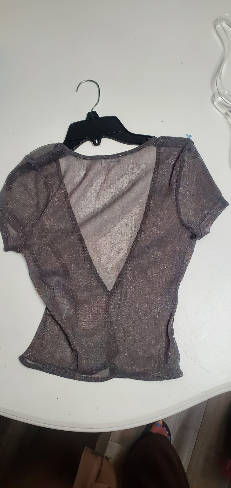 superdown Rainbow Metallic Crop Top  Glittery XS … - image 7