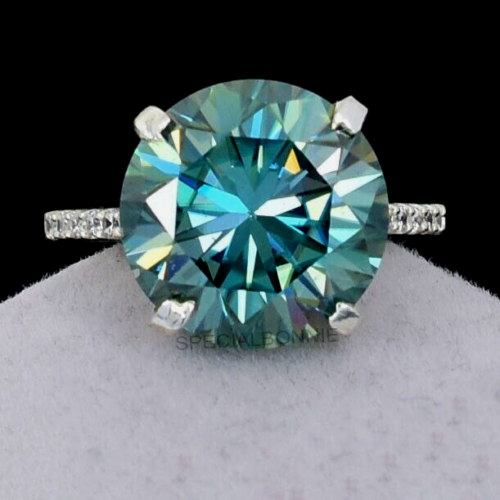 RARE 8.65 Ct Certified Blue Diamond Ring- Amazing Luster !VIDEO