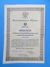 Rzeczpospolita Polska 1924r. Obligacja - 10 Zlotych
