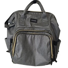 Mommore Diaper Bag Backpack Pockets Zipper Gray Black Storage Unisex