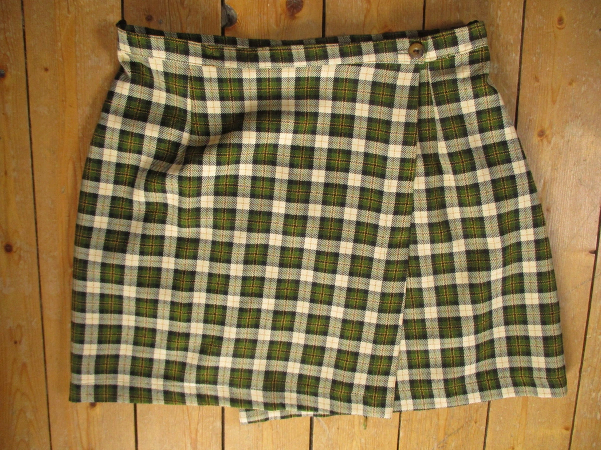 Jupe Vintage Années 80 - Tissu écossais En Laine - Taille 36 - Faite Main En France