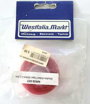 Klebeband doppelseitig 20mmx1,5m Westfalia_Markt MR33-DST (3,33  /m)