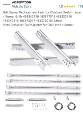 Grill Burner Replacement Parts for Charbroil Preformance 4 Burner Grills...