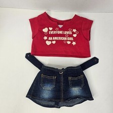 Build A Bear Blue Denim Skirt Red T-Shirt Outfit Everyone Loves An American Girl