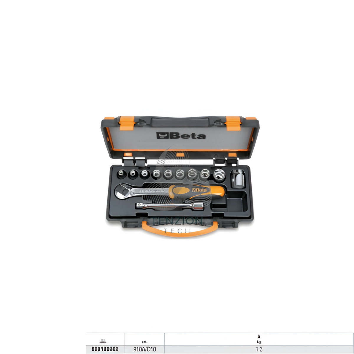 Set 10 Chiavi A Bussola 2 Accessori 3/8" - Beta 910A/C10