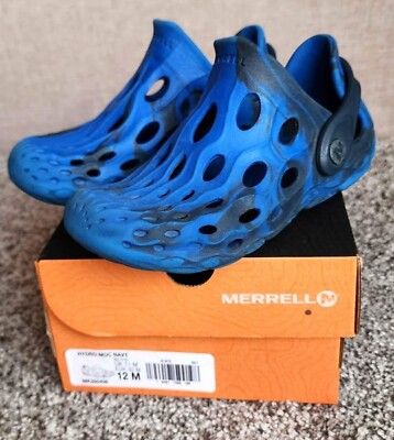 Kids Merrell 'hydro moc' size 12 Blue/Black Water Slip On Summer Shoes 