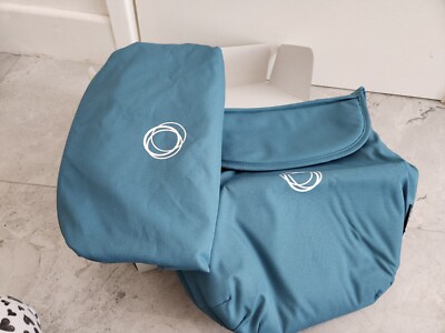 Brandneu Bugaboo Donkey Petrol Blau Stoffset Ausziehbare Kapuze & Schürze 