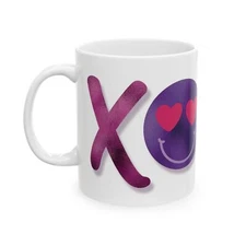 Cute Mug, Happy Faces Mug, XOXO Mug, Hearts and Smiles Mug, Kisses and Hugs