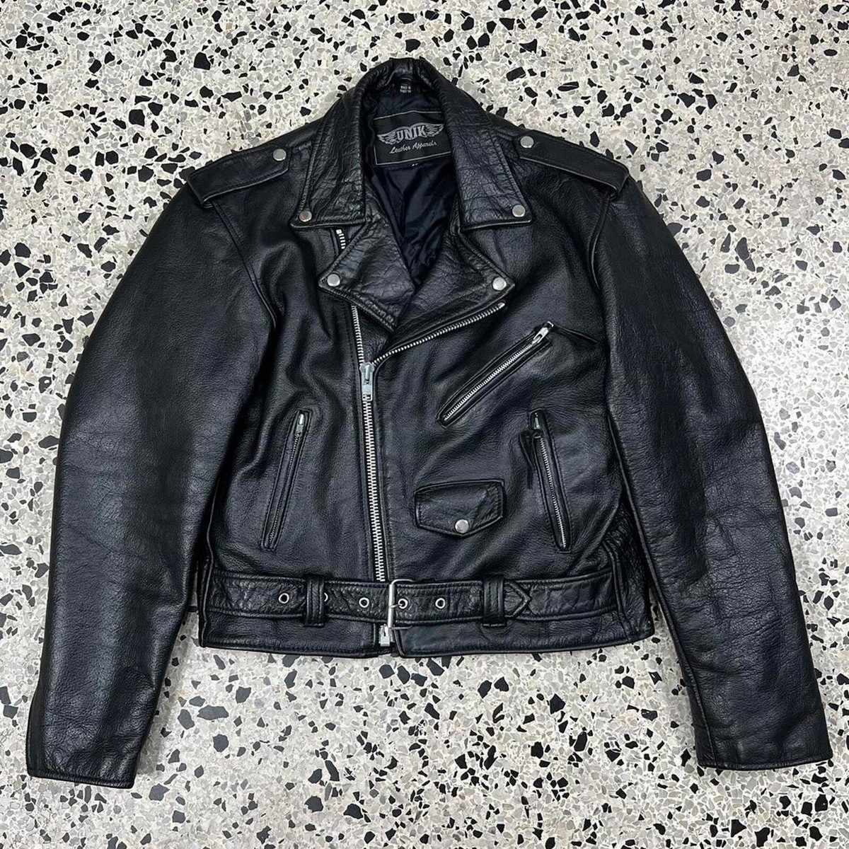 ジャケット・アウター 90s vintage single riders leather jacket 90s Vintage Black Leather Jacket With Bob Marley //vintage
