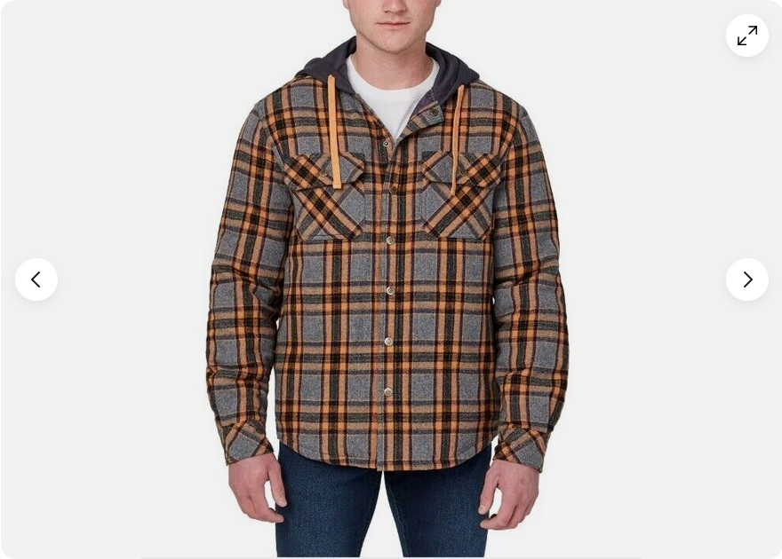 Мужская фланелевая куртка-рубашка с капюшоном Legendary Outfitters КоричневыйСерый размер Sz M 5290₽