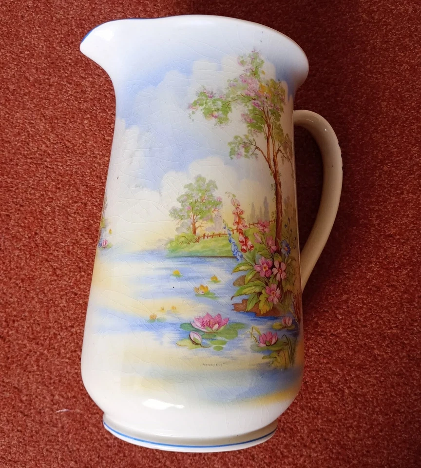 Vintage Falcon Ware Washbasin set with floral motif. - Image 3 of 4