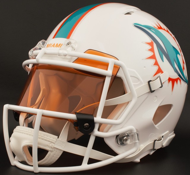 MIAMI DOLPHINS NFL Football Helmet with COLORED Visor / Eye Shield eBay