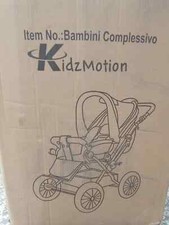 Image of Kids Motion Bambini Cita Pushchair Blue & Grey Children’s Stroller Buggy