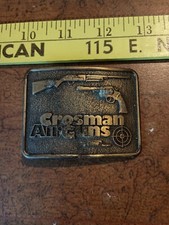 Vintage Crosman Air Guns Coleman Company Brass Belt Buckle By Century Canada
