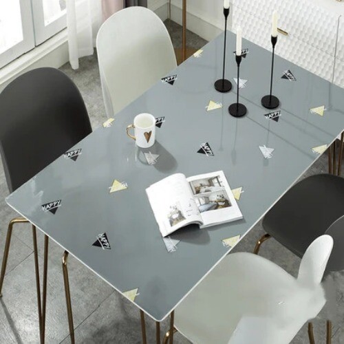 Retro Soft Glass Tablecloth Waterproof Desktop Protector Coffee Table Mat PVC - Picture 20 of 21