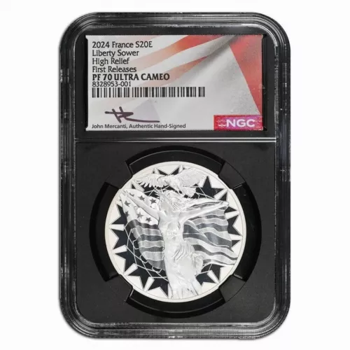 France 2024 Liberty & Sower 20 Euro 1 Oz Silver NGC PF70 UCAM FR Mercanti Signed