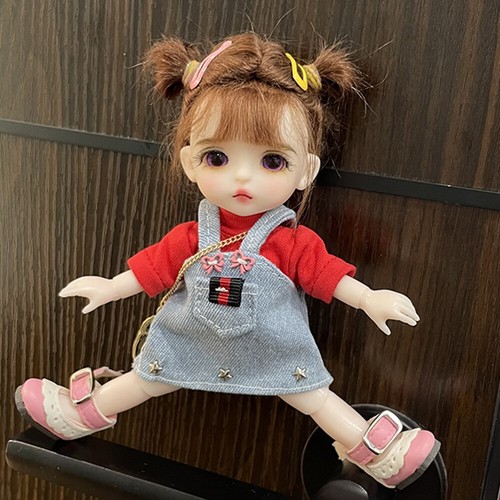 16cm Doll Ball Jointed Dolls 1/8 BJD Doll with Eyes Shoes Clothes Xmas Gift Doll - Picture 5 of 12