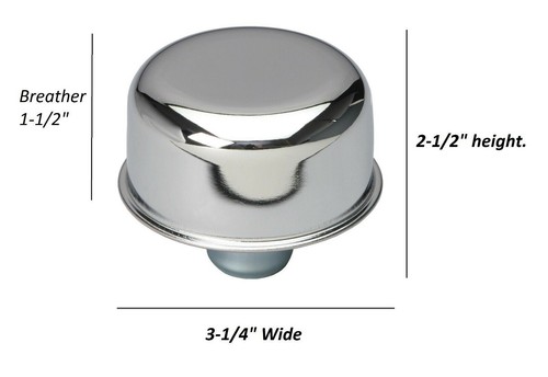 Baldwin Motion Chevy Logo Chrome Breather Set with Grommets - Picture 3 of 4