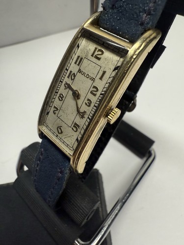 Vintage Bulova Art Deco Curvex Men's Tank Watch, 6AE, 10k RGP, 18x32mm Case,Runs - Picture 5 of 22