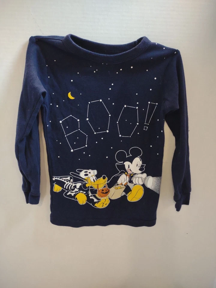 Gap Kids Halloween Mickey Unisex Long Sleeve T-Shirt Size 5 Cotton Knit - Image 2 of 3
