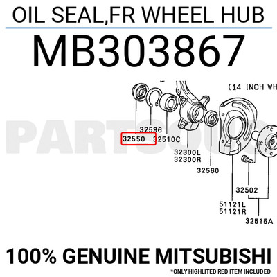 MB303867 Genuine Mitsubishi OIL SEAL,FR WHEEL HUB OEM | eBay