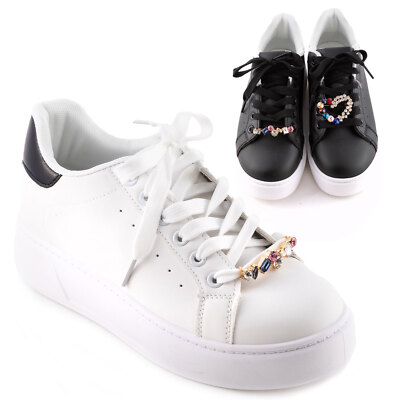 Damen Sneaker Sportschuhe Strass Schnürer Schnürer Freizeit TOOCOOL AD-810
