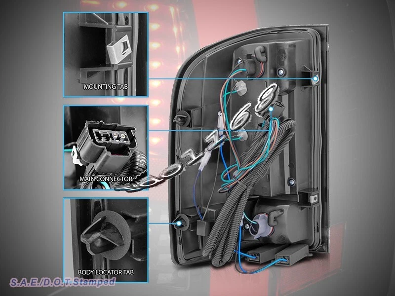 07 - 13 CHEVY SILVERADO LUCES TRASERAS LED LÁMPARAS NEGRAS 1500 Foto 2 de 4