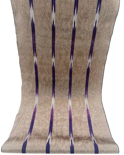 Moire Bronze - Purple Ikat Silk Luxurious Upholstery Ottoman Fabric By 2 Meters. - Picture 4 of 11