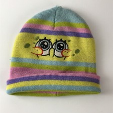 Sponge Bob Square Pants Sparkle Pink Purple Yellow Winter Hat