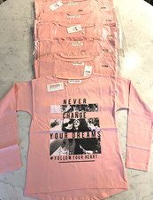 Job Lot 6x Girls Pink Long Sleeve Top Kids T-Shirt  Age 9-13 Years