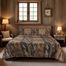 Realtree All Purpose Camo Bedding King Sheet Set 4 Piece Polycotton Rustic Farmh