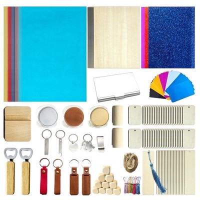 Laser Engraving Material Kit, 143 Pcs 19 Types Laser Engraver Blanks and Lase...