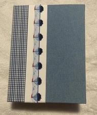 Molly West Handbound Book Box 6x8 Sailboats Nautical Fabric Keepsake USA