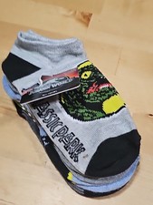 Jurassic World Kids No Show Socks Size 6-8 1/2 5 Pairs  