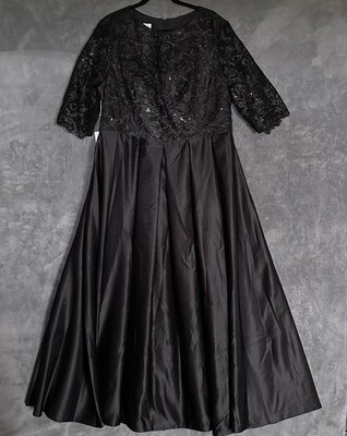 Lavetir Mother of The Bride Dress Black Sash Short Sleeve XXL NWT Formal Event