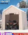 10x10 ft Portable Storage Shelter Garage Tent Carport Shed Zipper Door Outdoor